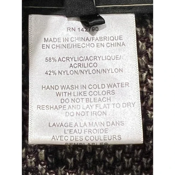 MAXSPORT BCBGMaxazaria Cardigan Sweater Open Front Long Black Tan Women Size Med - Picture 7 of 11